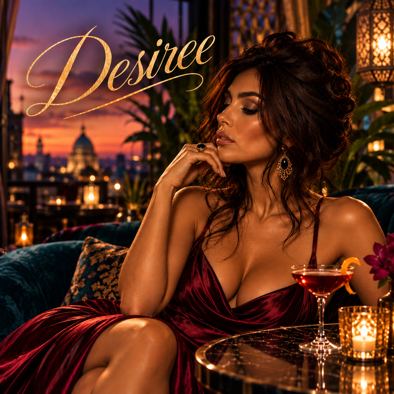 Desiree EP album cover featuring Desiree in an elegant, warmly lit jazz lounge